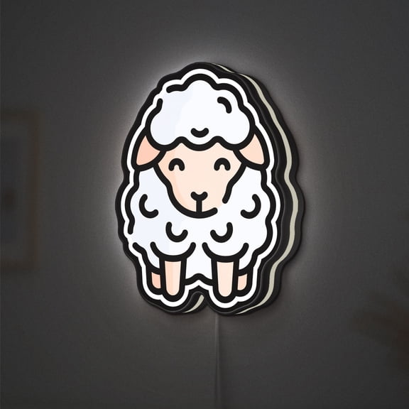 Sheep 3D Novelty Light Box for Farmhouse Style, Rustic Wall Decor and, Ideal for Country Living Fans (Width 24 inch, 60cm)