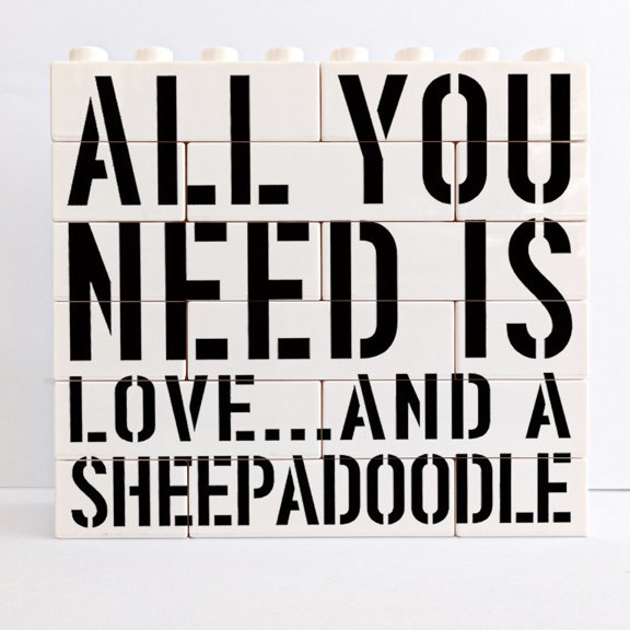 Sheep Adoodle Mom Building Bricks Blocks Puzzles Home Wall Decor Rustic All You Need Is Love And A Sheepadoodle Sign