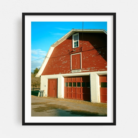 Sheep Barn, Knox Farm 01 - East Aurora New York Photography Black Framed Wall Art Print 30 x 40 inches