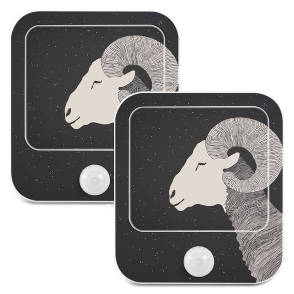 Sheep Black Night Lights Plug into Wall LED with Auto Light Sensor Warm Light for Kids Hallway Bedroom Living Room Kitchen Bathroom Set of 2