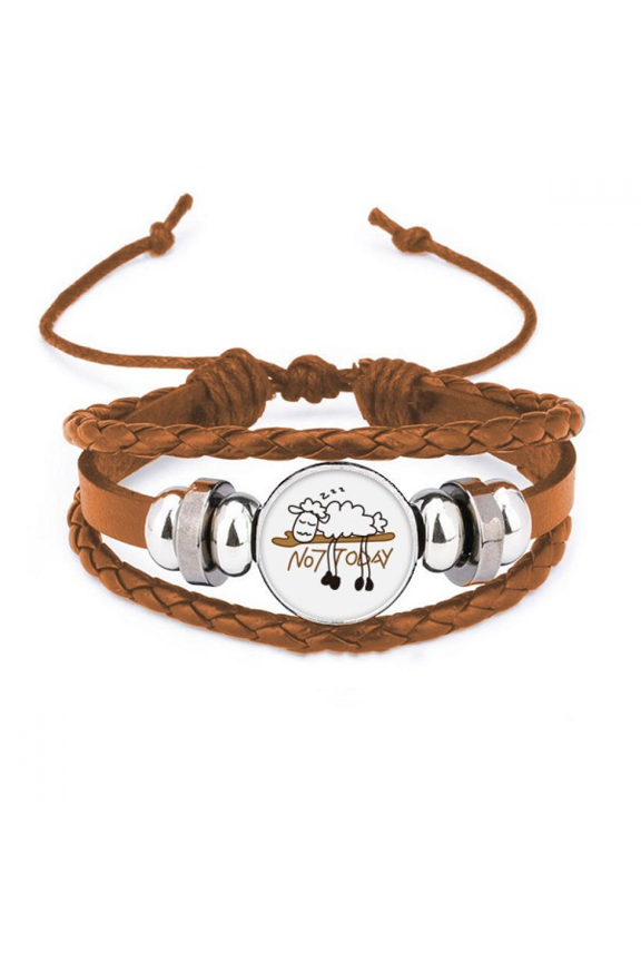 Sheep Branches Rest Sleep Bracelet Wristband Leather Jewelry Ornament