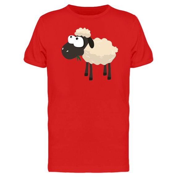 Sheep Cartoon Looking Up Tee Men's - Men T-Shirt, 2XL