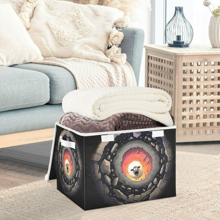 Sheep Cave Stones Storage Basket Foldable Laundry Basket Shelf Kids Toy Storage Container Organizer with Handles
