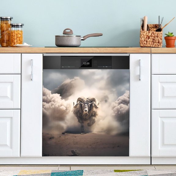 Sheep Clouds Run Dishwasher Magnetic Covers Magnet Sticker Kitchen Decor Dishwasher Refrigerator Front Door Covers Decorative Magnetic 23" x 26"