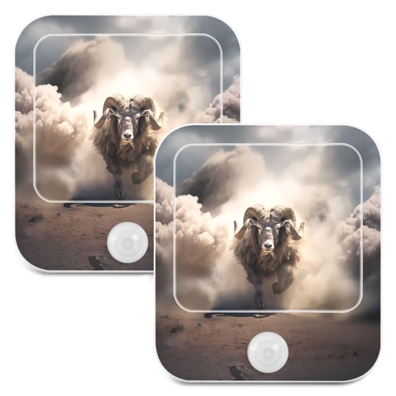 Sheep Clouds Run Night Lights Plug into Wall LED with Auto Light Sensor Warm Light for Kids Hallway Bedroom Living Room Kitchen Bathroom Set of 2