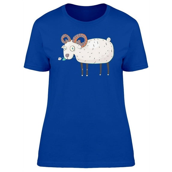 Sheep Eating Flower T-Shirt Women -Image by Shutterstock, Female x-Large