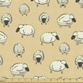 thumbnail image 1 of Ambesonne Sheep Fabric by the Yard Upholstery, Theme Herd Animals, 5 Yards, Eggshell Dark Sepia, 1 of 4