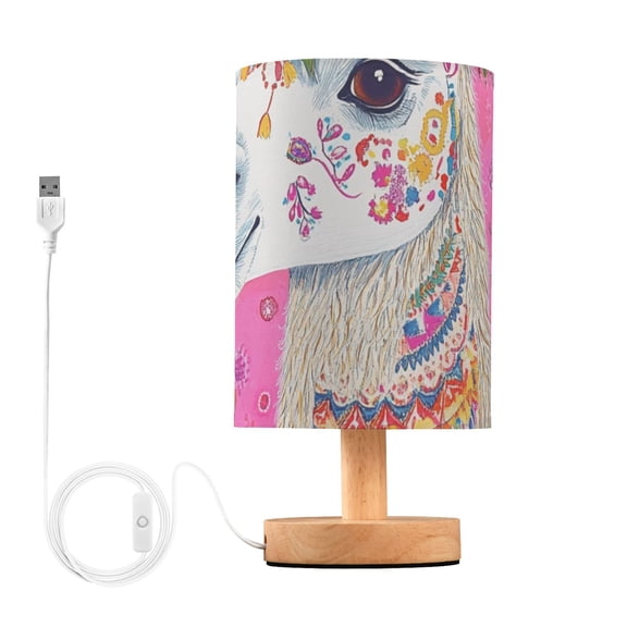 Sheep Face Table Lamp for Desk Nightstand Lamp with USB Modern Gifts for Bedroom Living Room Kids Room