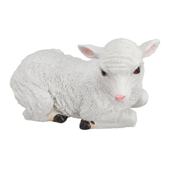 Sheep Figurine Lying Down Lamb Garden Sculpture Resin Sheep Ornament Animal Sheep Lawn Ornament Garden Sheep Statue For Outdoor Indoor