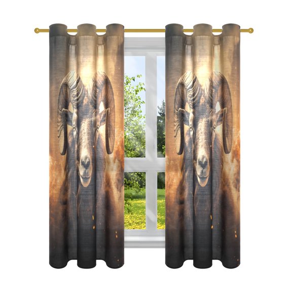 Sheep Fire Clouds Blackout Curtains Patio Door Curtains Window Decoration for Bedroom Living Room 2 Panels
