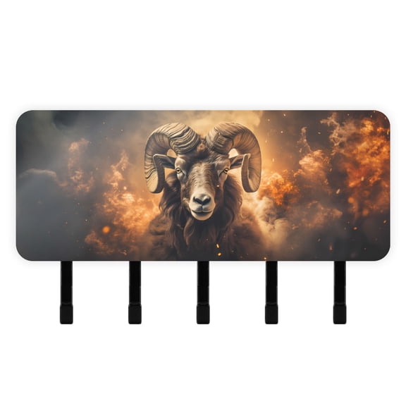 Sheep Fire Clouds Mail Holder Organizer Wall Mount with Shelf Key Holder Key Rack with 5 Key Hooks for Wall Decorative