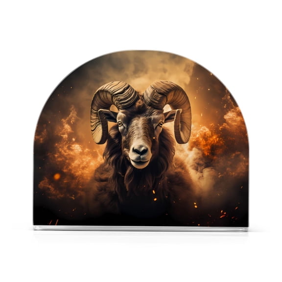 Sheep Fire Clouds Napkin Holder for Table Clear Napkin Stand Paper Holder Acrylic Organizer Dispenser Napkins for Dinner Kitchen Restaurant Room