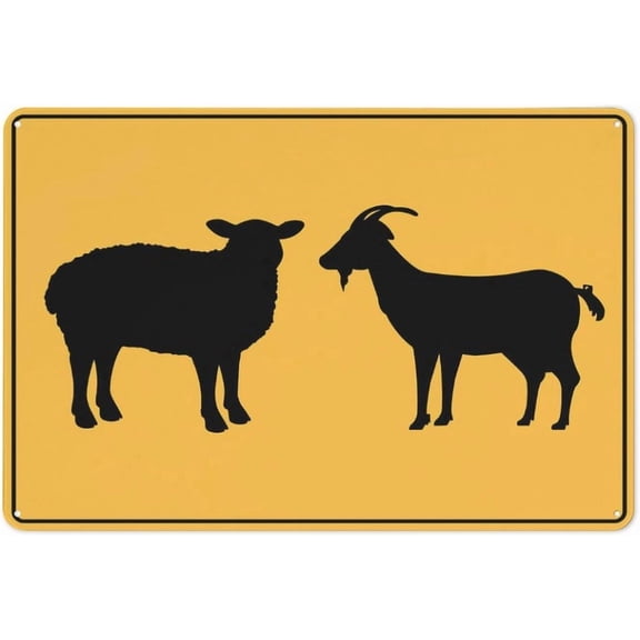 Sheep & Goat Outdoor Safe Sign - 8"x12", UV Protected, Weatherproof - Farm, Ranch, Pasture, Rural Road Alert