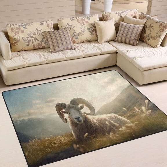 Sheep Grass Sunlight Area Rug Washable 80 x 58 Floor Carpet Mat Non Slip for Bedroom Living Room Home Decor