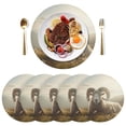 thumbnail image 1 of Sheep Grass Sunlight Black Round Placemats Plate Mats 15 Inch Non-Slip Heat Resistant Washable PVC Set Indoor for Kitchen Dining Table 4PCs, 1 of 6