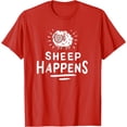 thumbnail image 1 of Sheep Happens Funny Sheep Herding Farmers & Herders Softstyle Unisex T-Shirt,Red Color,Size XL, 1 of 5