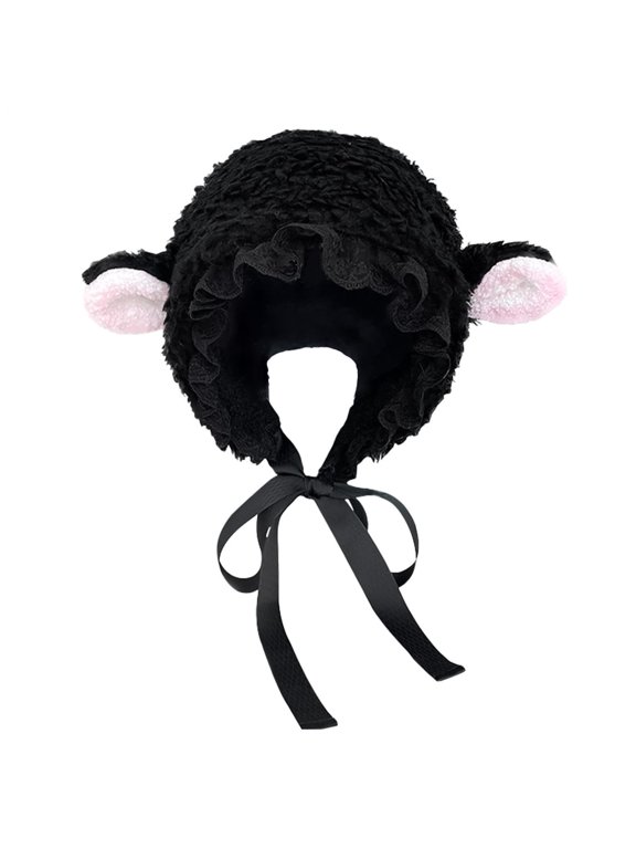 Sheep Hat - Cute Warm Costume Headband with Adjustable Chin Ties