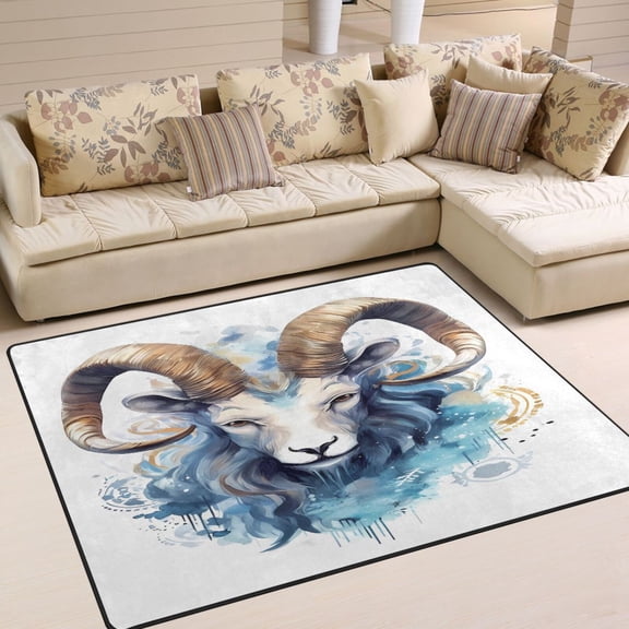 Sheep Head Area Rug Washable 80 x 58 Floor Carpet Mat Non Slip for Bedroom Living Room Home Decor