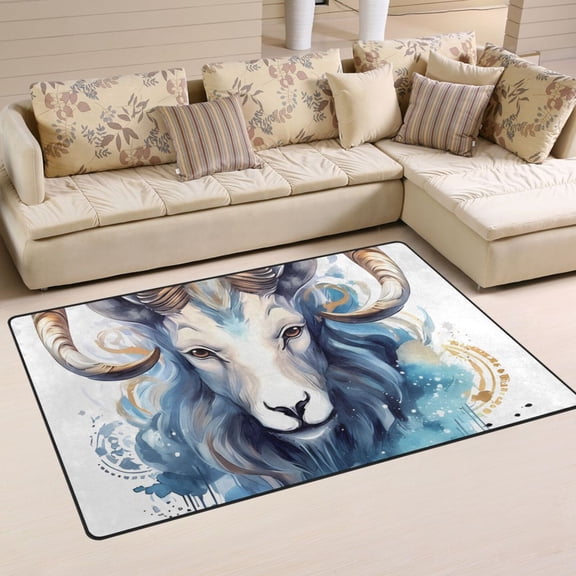 Sheep Head Area Rug Washable Floor Carpet Mat 60 x 39 inch for Bedroom Living Room Kids Room Home Decor