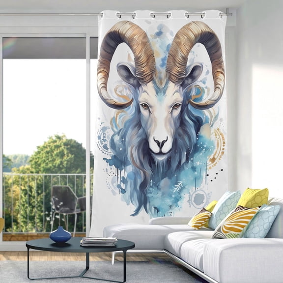 Sheep Head Blackout Curtain Panels Drapes Privacy Assured with Light Filtering Curtains for Living room Bedroom Bathroom Window