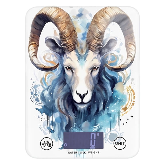 Sheep Head Food Scale Digital Kitchen Scale Waterproof Tempered Glass Tare Function 11 lb for Baking Cooking Meal Prep