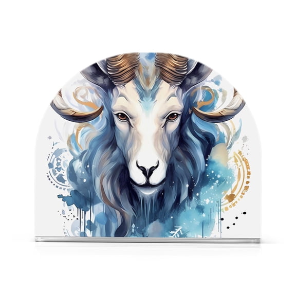 Sheep Head Napkin Holder for Table Clear Napkin Stand Paper Holder Acrylic Organizer Dispenser Napkins for Dinner Kitchen Restaurant Room