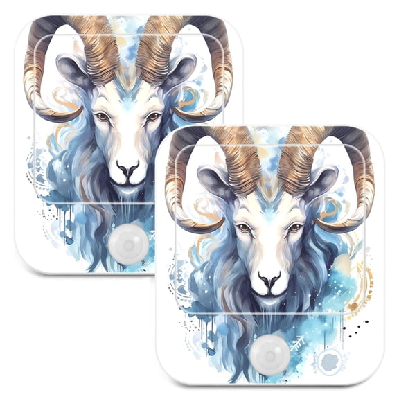 Sheep Head Night Lights Plug into Wall LED with Auto Light Sensor Warm Light for Kids Hallway Bedroom Living Room Kitchen Bathroom Set of 2