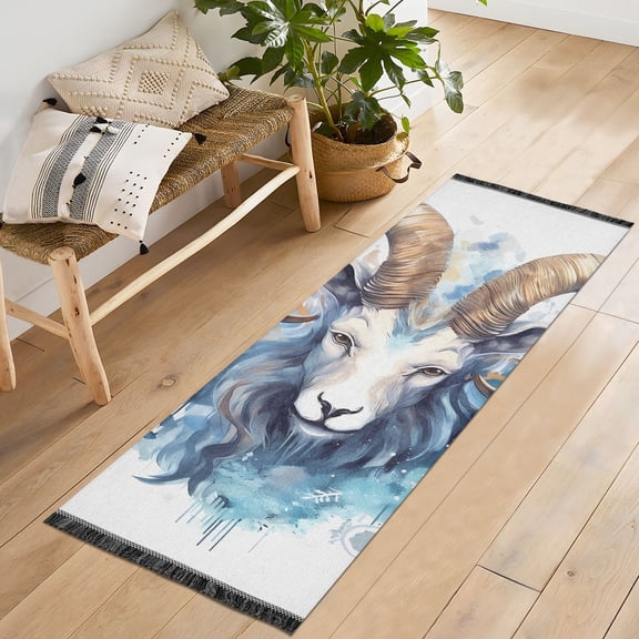 Sheep Head Runner Rug Machine Washable Area Rugs Carpet Non Slip Entryway Mat for Bedroom Entryway Front Door