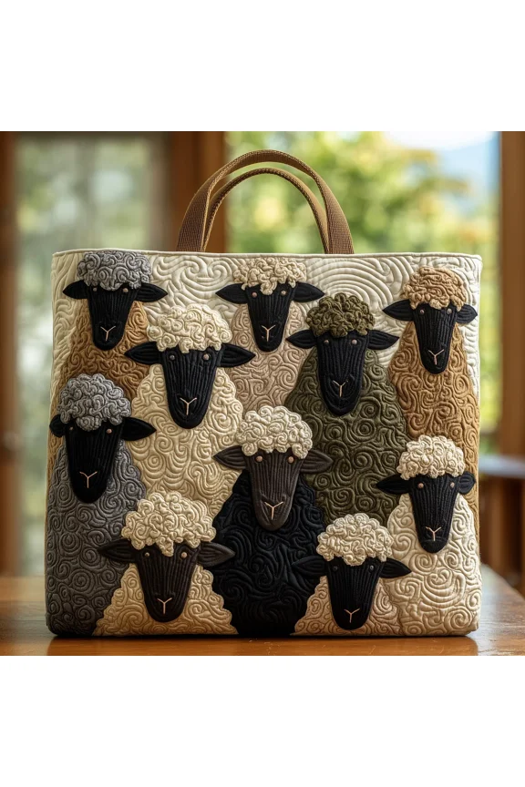 Sheep Heaven Quilted Tote Bag