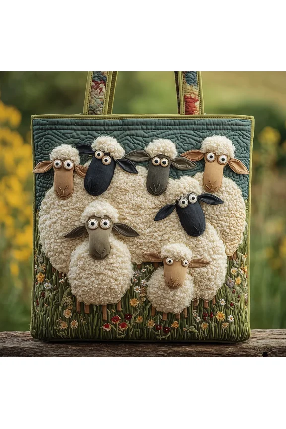 Sheep Heaven Quilted Tote Bag