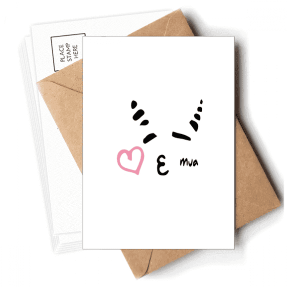 Sheep Kiss Map Art Deco  Fashion Postcards Envelopes Blank Note Cards Mailing