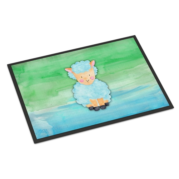 Sheep Lamb Watercolor Doormat 24x36