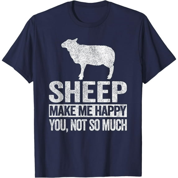 Sheep Lover Funny Quote Retro Softstyle Unisex T-Shirt,Navy Color,Size 3XL