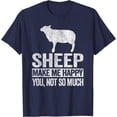 thumbnail image 1 of Sheep Lover Funny Quote Retro Softstyle Unisex T-Shirt,Navy Color,Size YXL, 1 of 5