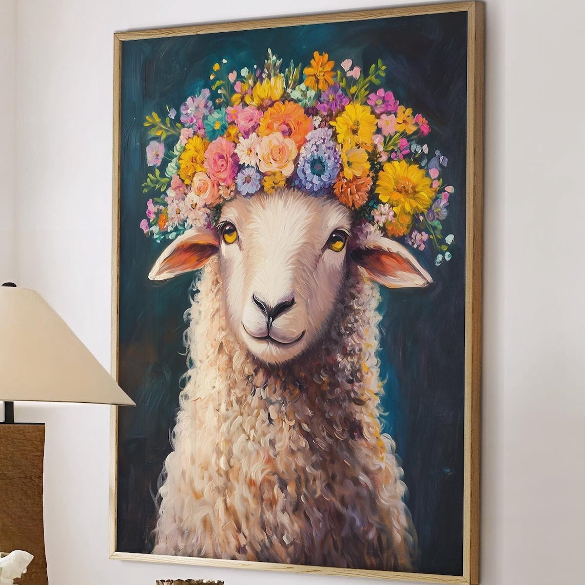 Sheep Maximalist Wall Art Print, Funky Nature Decor - Walmart.com