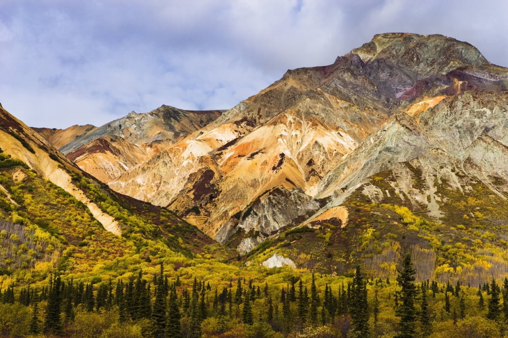 Sheep Mountain Along Glenn Highway Alaska Canvas Art - Yves Marcoux Design Pics (34 x 22)