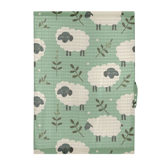 Sheep Pattern Door Curtain Sheer Privacy Light Filtering Window Panel 1 Panel 25x40 Inch