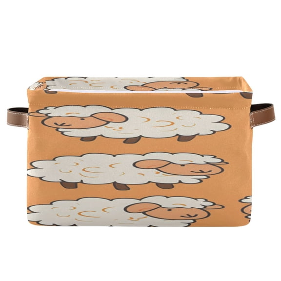 Sheep Pattern Square Storage Bins with Handles Collapsible Containing Box 1 Pack