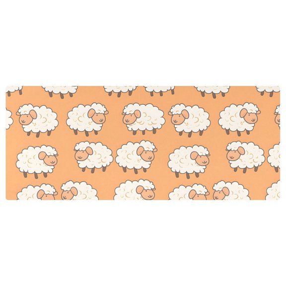 Sheep Pattern Stretch Fitted Tablecloth 2.5x6ft Elastic Wrinkle Resistant Cover