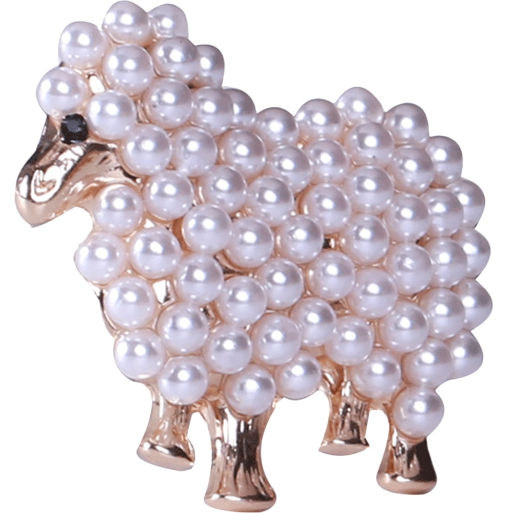 Sheep Pin Pearl Brooch Animal Brooch Pin Decorative Brooch Women Clothing Accessory