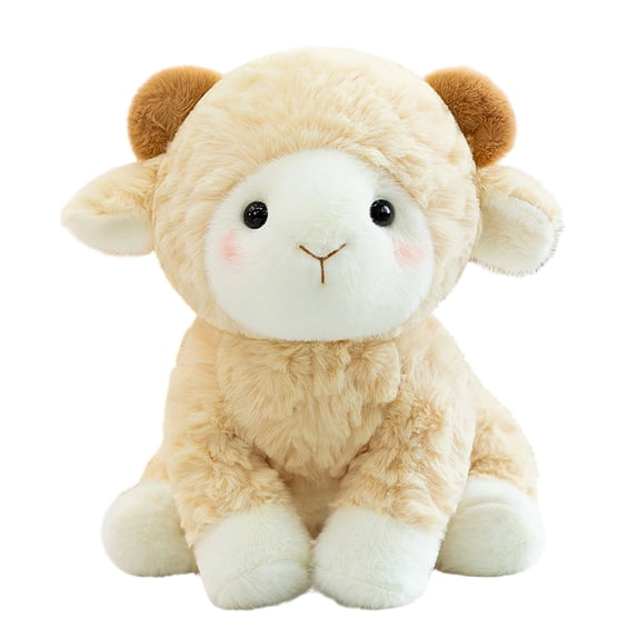 Sheep Plush Toy Brown 13.8 Inch Soft Stuffed Animal For Kids Gift 1 Pack