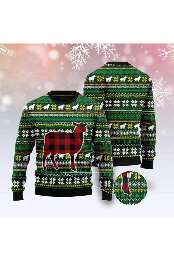 Sheep Red Plaid 3D Christmas Sweater, Christmas Sweater, 3D Sweater, Funny Xmas Sweaters