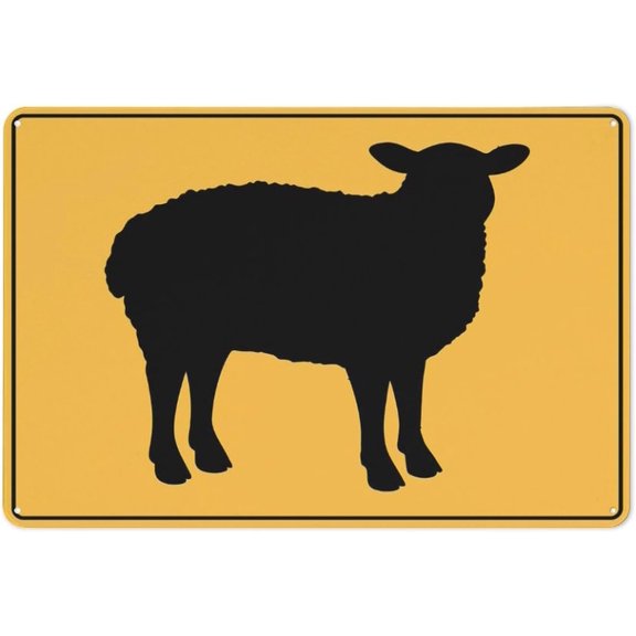 Sheep Reflective Aluminum Sign - 8"x12", Rust Free, Weather Resistant, Waterproof, Easy To Mount - Farm, Ranch, Sheep Pasture, Rural Property