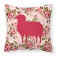 thumbnail image 1 of Sheep Shabby Chic Pink Roses Fabric Decorative Pillow, 1 of 2