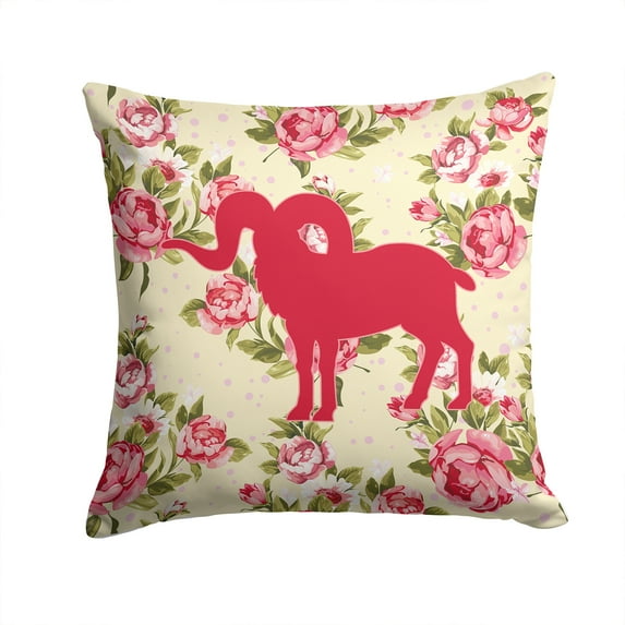 Sheep Shabby Chic Yellow Roses Fabric Decorative Pillow