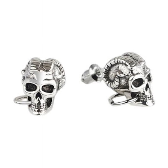 Sheep Skull Stud Earrings for Men Women,Streetwear Punk Hip Hop Unisex Style