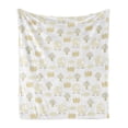 thumbnail image 1 of Sheep Soft Flannel Fleece Blanket, Sheep Characters with Checkered Patterns Little Trees Fences Rural Farm Life, Cozy Plush for Indoor and Outdoor Use, 50" x 60", White Khaki Ivory, by Ambesonne, 1 of 5