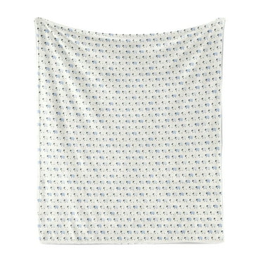 Sheep Soft Flannel Fleece Throw Blanket, Animals Illustration Repetitive Simplistic Pattern, Cozy Plush for Indoor and Outdoor Use, 70" x 90", Ceil Blue Off White, by Ambesonne