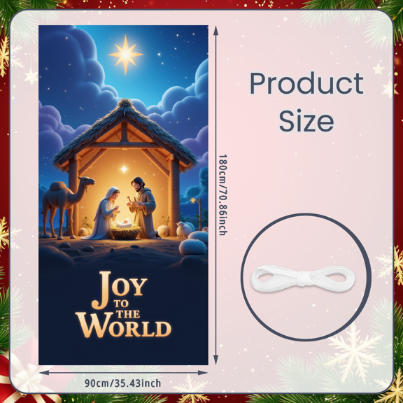 Sheep Star Christmas Banner Joy to the World Decorative Party Background