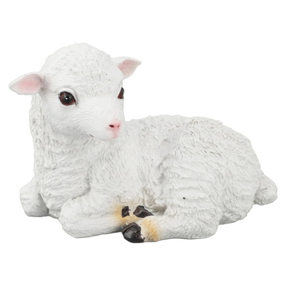 Sheep Statue Hand Lamb Shape Figurine Resin Garden Sculpture for Indoor Outdoor Decoration Lying